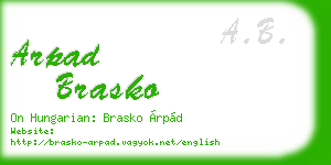 arpad brasko business card